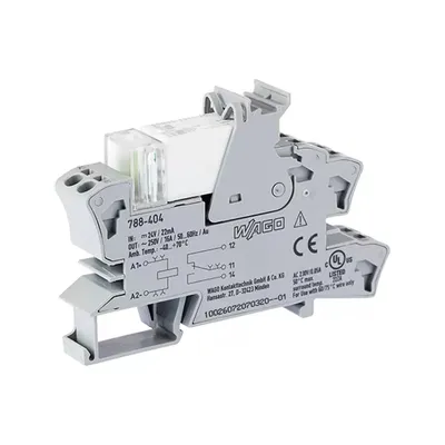 Produktbild von WAGO Relaismodul;Eingangsnennspannung DC 24 V;1 Wechsler;grau 788-404