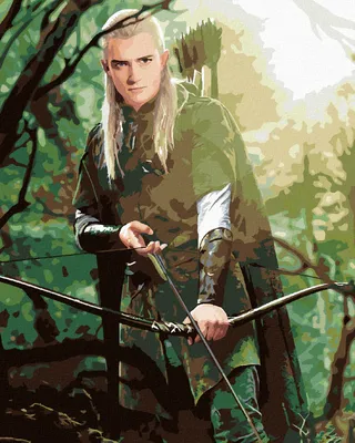 Obrázek produktu pro Zuty - Malování podle čísel - LEGOLAS V LESE (PÁN PRSTENŮ), 40x50 cm, bez rámu a bez vypnutí plátna