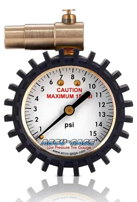 Productafbeelding van Fiets Bandenmeter - Lage Druk Meter - Fat Bike Rijden - Presta Ventiel - 15 psi - Zwart