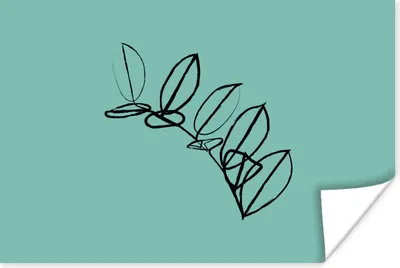 Produktbild von MuchoWow® Poster Pflanze - Linienkunst - Minimalismus 180x120 cm - Fotoplakat