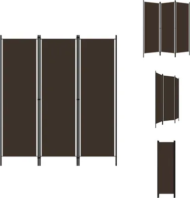 Zdjęcie produktu dla vidaXL 3-częściowy rozdzielacz do pokoju brązowy 150x180 cm - Rozdzielacz do pokoju