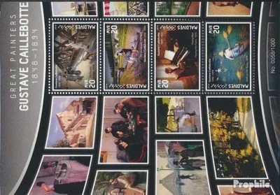 Produktbild von Briefmarken Malediven 2016 Mi 6210-6213 Kleinbogen (kompl. Ausg.) postfrisch Gustav Caillebotte
