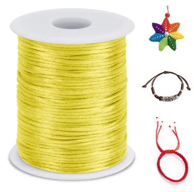 Produktbild von Nylonschnur - 1,5 mm x 100 m - Für Schmuckherstellung und Makramee - Zitronengelb