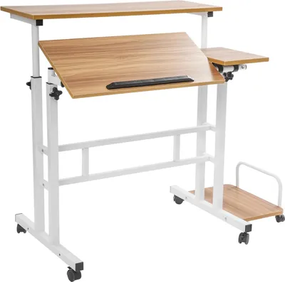 Produktbild von Multifunktionaler Computertisch - Klappbarer Schreibtisch - Verstellbar, Freistehend, Rechteckig, Montage - Khaki