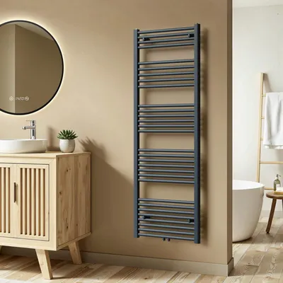 Zdjęcie produktu dla S'AFIELINA 160 x 60 cm Grzejnik łazienkowy Suszarka do ręczników Grzejnik na ręczniki Podłączenie centralne Podgrzewacz do ręczników Prosty antracyt ,761 W
