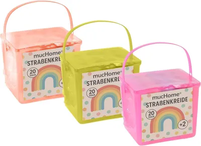 Produktbild von 60x Straßenmalkreide Straßenkreide - 5 verschiedene leuchtende Farben - Malkreide Straße für Kinder Kinderkreide (3 Boxen - 60 Stück)