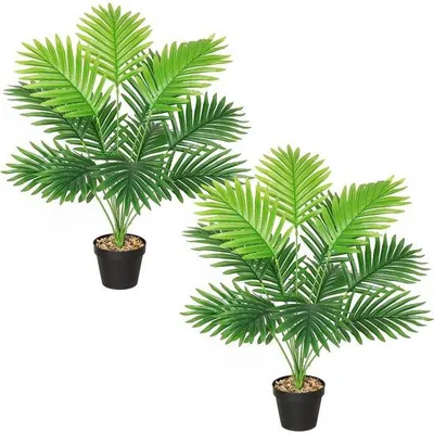 Immagine prodotto di Grande palma decorativa, altezza 68 cm, verde tropicale, set da 2