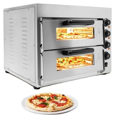 Produktbild von Pizzaofen, 2 Etagen, 3000W Leistung, 20L Kapazität, einstellbare Temperatur 50-350℃, Zeitbereich 1-60 Minuten