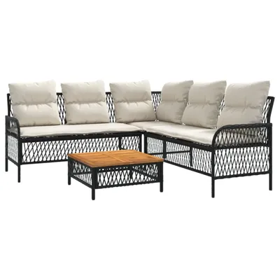Obrázok produktu pre vidaXL 2-dielna záhradná sedacia súprava s vankúšmi Black Poly Rattan