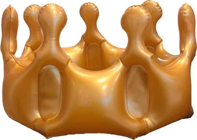 Image de Couronne gonflable "King" or Carnaval, Faching roi princesse , accessoire photo pour JGA, anniversaire or