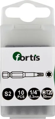 Imagen del producto de Fortis 4317784728959, 10 unidades, Torx, T20, 1/4", 50 mm