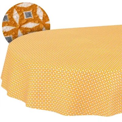 Immagine prodotto di Tovaglia retrò con motivo geometrico, dimensioni 240x140 cm | 70% cotone, 30% poliestere | Lavabile