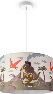 Produktbild von Kinderlampe Deckenlampe LED Pendelleuchte Kinderzimmer Lampe Dinosaurier, E27 Leuchten Farbe / Größe Grün (Ø45.5cm)