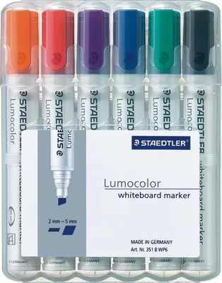 Produktbild von Whiteboardmarker Lumocolor Keilspitze 6-er Box Packung mit 5 Stück