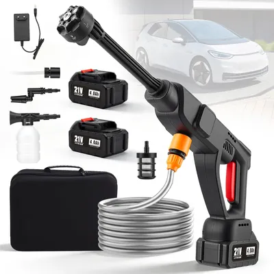Akku-Hochdruckreiniger 1100 psi, 500 l/h, 2×4,0 Ah, 6-in-1 Düse