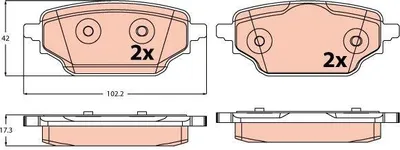 Produktbild von TRW Bremsbeläge Satz Hinten für RENAULT Kangoo III MPV GDB2561
