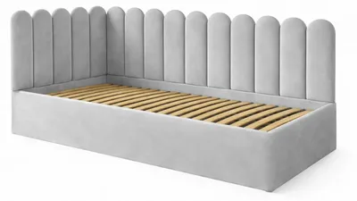 Obrázek produktu pro Dětská postel JUNIOR 80x200, boční panely světle šedé, sametový potah, úložný prostor