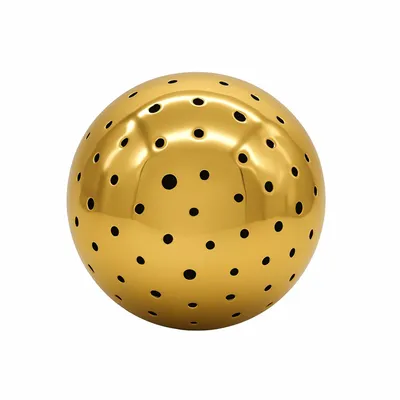 Produktbild von Keramik LED Kugel mit Timer in Gold - 13cm