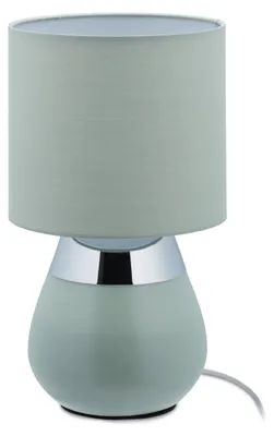 Obrázok produktu pre Nočná lampa Relaxdays Touch, pätica E14, nepriame osvetlenie, oválna stolná lampa so stínidlom. V x H: 32 x 18 cm, zelená