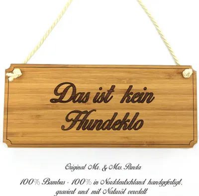 Produktbild von Mr. & Mrs. Panda Praxisschild Das ist kein Hundeklo - Geschenk, Hinweisschild, Wegweiser, Landhaus, Werbeschild, Schild, Türschild, Büroschild, Shabby, Graviert