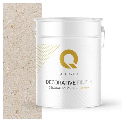 Immagine prodotto di Intonaco decorativo con mica 15 kg - Beige chiaro con mica dorata e argentata D805 - Intonaco strutturato per interni ed esterni, resistente alle intemperie Q-COVER