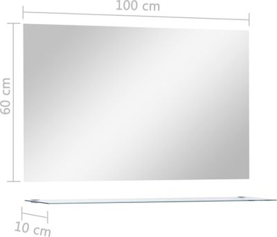 vidaXL Wandspiegel mit Regal 100×60 cm Hartglas