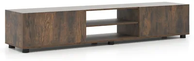 Immagine prodotto di KOMFOTTEU, mobile TV, 160 cm, per televisori fino a 70 pollici, mobile TV con 2 ripiani aperti e 2 vani chiusi, ideale per soggiorno e camera da letto