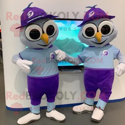 Imagen del producto de Lavender REDBROKOLY Par de patines de hielo personaje disfrazado de mascota vestido con bermudas y relojes digitales