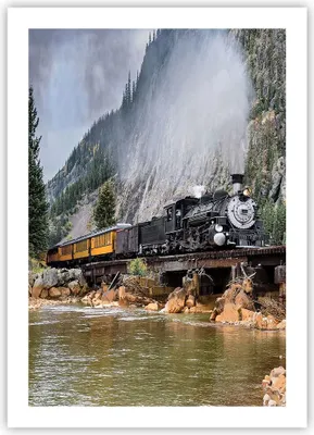 Produktbild von Poster - Poster ohne Rahmen - Alt Lokomotive Berge - 50x70 cm - Wand Bild - Wanddeko - Wandbilder - Kunstposter - Wandposter - Bilder - Kunstdruck - Wanddekoration - Wandbild - P2XPA50x70-4581
