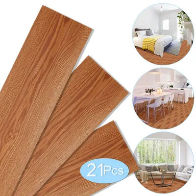 Produktbild von Peviasot 3 m² PVC Vinylboden Bodenbelag Vinyl Laminat Selbstklebend Dielen Planke Rutschfest Wasserfest 21 Stück Vinyl-Dielen Holzmaserung Dielen (Holzbraun)