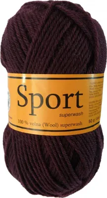 Produktbild von 50g Strickgarn Super Wash Sport Premium, 100% Wolle, Farbauswahl, Farbe:aubergine