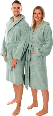 Produktbild von Lavea® Mexico - Bademantel Damen & Herren aus 100% Baumwolle – weicher Frottee Morgenmantel mit Kapuze, für Sauna & Zuhause, saugstark & pflegeleicht