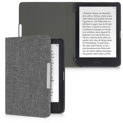 Produktbild von kwmobile Hülle kompatibel mit Tolino Shine 3 - Stoff eReader Schutzhülle Cover Case - Grau