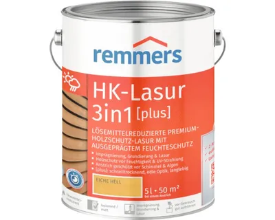 Produktbild von Remmers Aqua HK-Lasur 3in1 eiche hell (RC-365) 5 l, Holzlasur