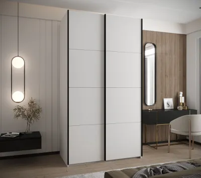 Obrázek produktu pro Dvoudveřová skříň SAMARA 1 - 140 cm, bílá / černá