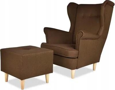 Produktbild von Family Meble Ohrensessel mit Hocker Ari Relaxsessel Skandinavisch Loungesessel Fernsehsessel Für Wohnzimmer Esszimmer Schlafzimmer Büro (TW 1061)