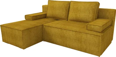 Produktbild von BroMARKT Ecksofa mit Schlaffunktion Caspar Gelb Cord Links