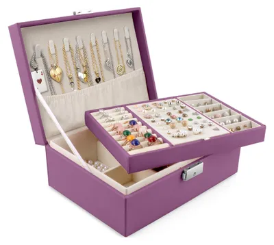 Immagine prodotto di Solidchoice - Scatola grande per gioielli con chiusura e 2 scomparti