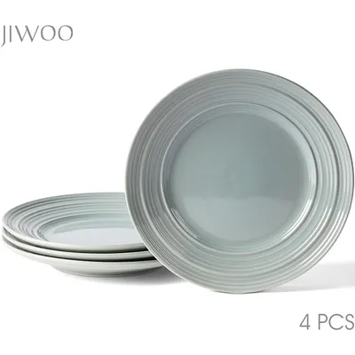 Produktbild von Teller set 4stück Ø21,4 cm Keramik Speiseteller Pastateller Pizzateller Flachteller set für 4 Personen Plateset Mikrowellen- und Spülmaschinenfest