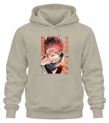 Productafbeelding van Sukuna Jujutsu Kaisen Ryomen Demon Vlam Manga Anime Esthetiek Uni Hoodie, Natuurlijk, XXL