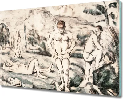 Produktbild von Coloray Küchenbrett Kochplattenabdeckung Hackbrett Schneidebrett Herdabdeckplatte 80x52 cm - Landschaft Baum