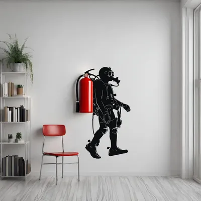 Taucher-Silhouette im kreativen Stil – Decords Wandtattoo, Produktansicht 1