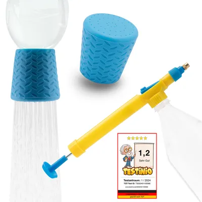 Produktbild von FinoPet 2er Set Mobile Hundedusche Aufsatz - Praktische Hunde Dusche für Unterwegs, Ideal für Camping und Strand, mit Duschkopf - Hundedusche Mobil