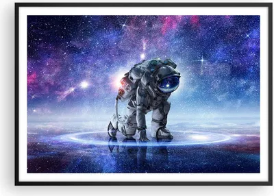Produktbild von Gerahmtes Poster - Schwarzer Rahmen - Kosmonaut Weltraum - 100x70 cm - Wand Bild - Wanddeko - Wandbilder - Kunstposter - Wandposter - Bilderrahmen - Bilder - Kunstdruck - Wandbild - P2BAA100x70-3985