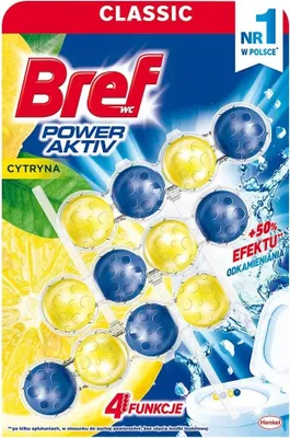 Produktbild von Bref Power Aktiv WC Duft-Steine Juicy Lemon, 3 x 50 g