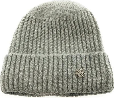 Produktbild von Mütze mit Schneeflockenmotiv für Damen und Mädchen Ideal für kalte Herbst und Wintertage Grau