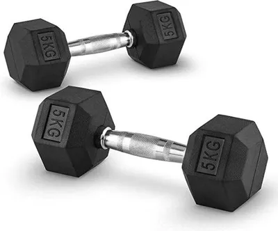Immagine prodotto di Famanu Manubri da Allenamento, set da 2 x 5 kg - adatti sia per uomini che per donne, ideali per l'allenamento a casa