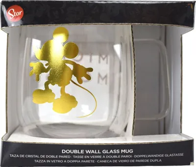 Zdjęcie produktu dla Szklany kubek z podwójnymi ściankami ok. 290 ml Kubek do kawy Mickey