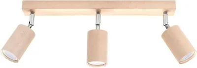 Image de Plafonnier Bois Orientable pour 3 Ampoules GU10
