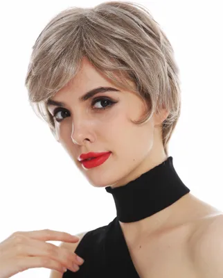 Produktbild von WIG ME UP Perücke Monofilament kurz hellbraun silber silberblond gesträhnt DW2439-MT-PEARLMIX